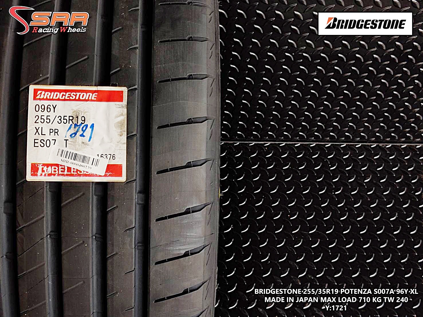 BRIDGESTONE POTENZA S007A 255/35R19 ยางใหม่ปี2021 ราคาพิเศษ