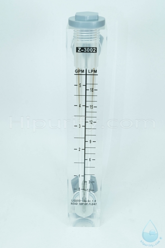 Flow Meter Z-3002 เครื่องวัดอัตราการไหล วัดได้ 0.5-5GPM/2-18LPM เกลียวนอก 1/2 นิ้ว (4 หุน)