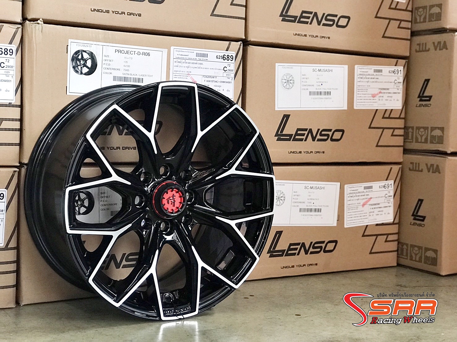 LENSO SAMURAI SC-MUSASHI ขอบ15 ET35 4x100/114.3 BKF