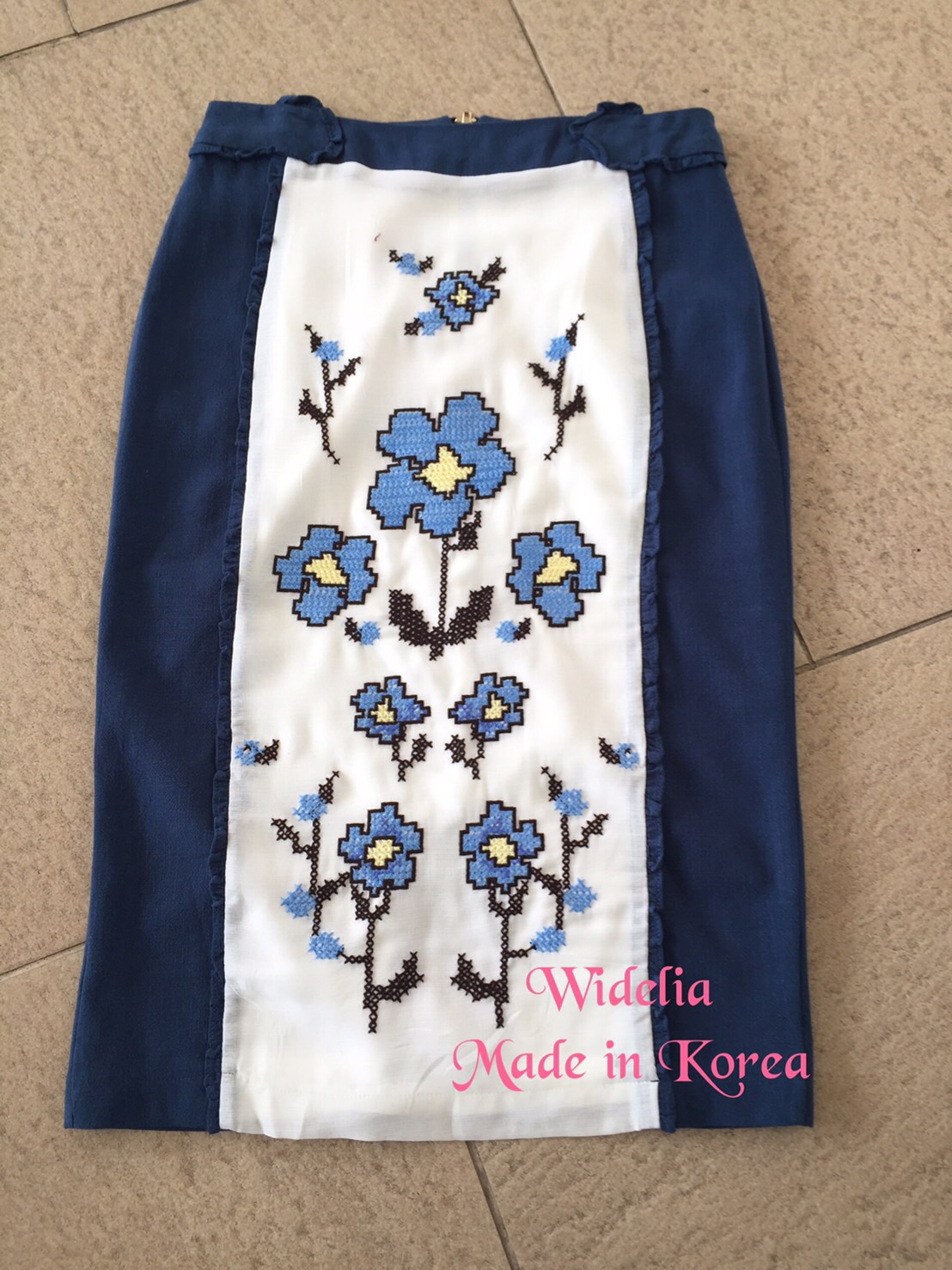 *พร้อมส่ง*KS Skirt :: กระโปรงทรงสอบเอวสูง (สีฟ้า)