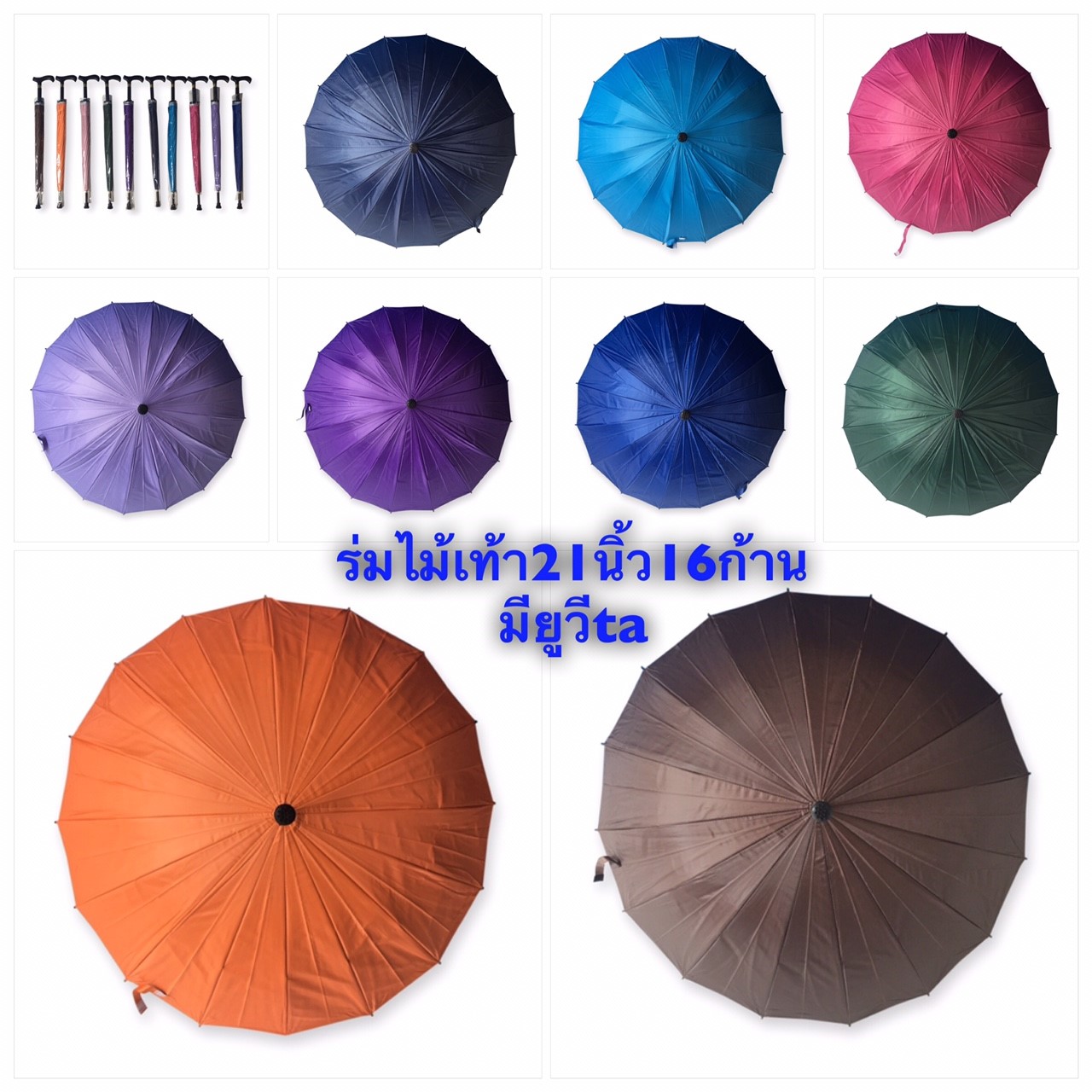 ร่มไม้เท้า16ก้าน21นิ้ว- ta