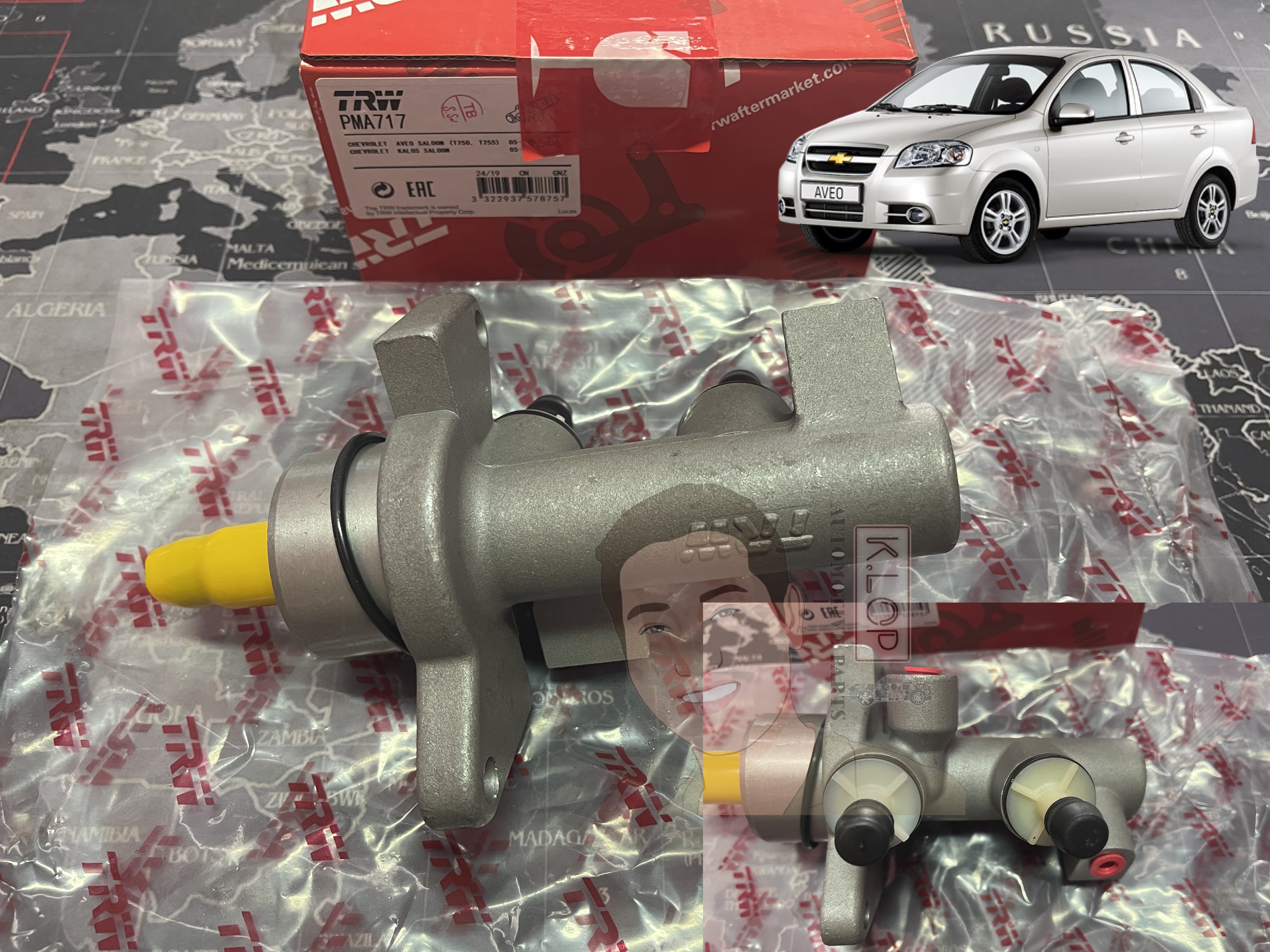 PMA717 แม่ปั๊มเบรก AVEO'06-14 1.4L,1.6L รูเล็ก ไม่มีกระปุก 7/8"