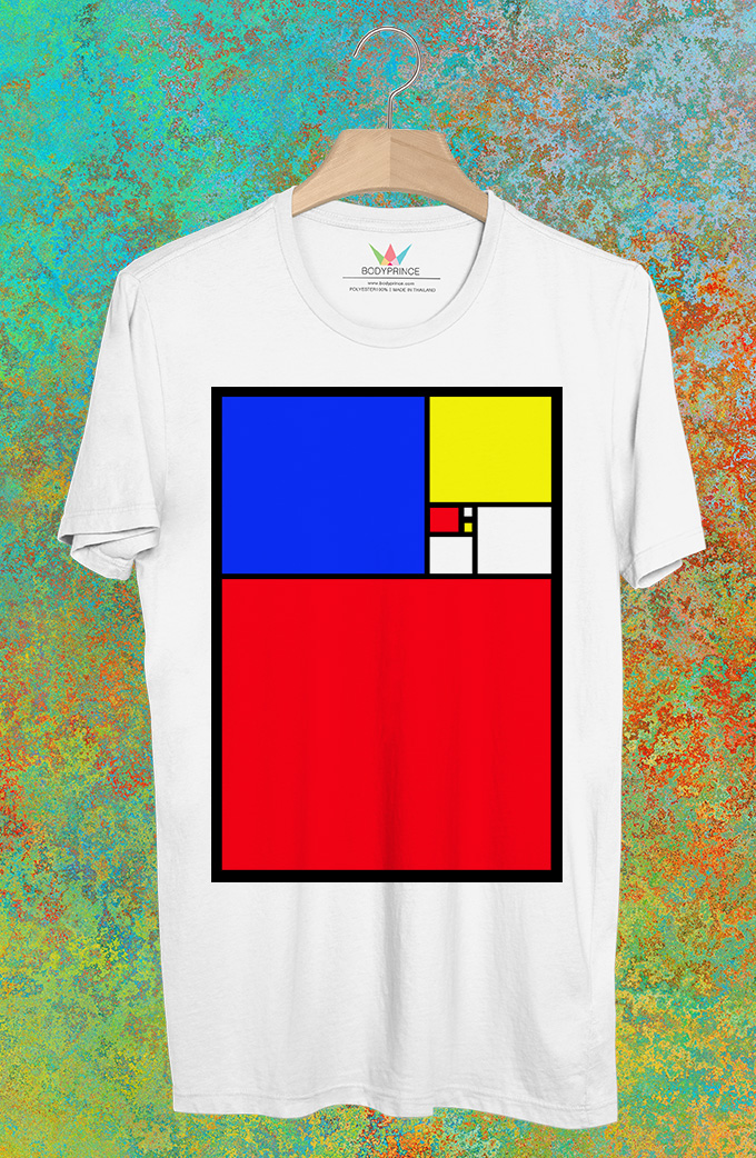 BP570 เสื้อยืด Mondrian Fibonacci