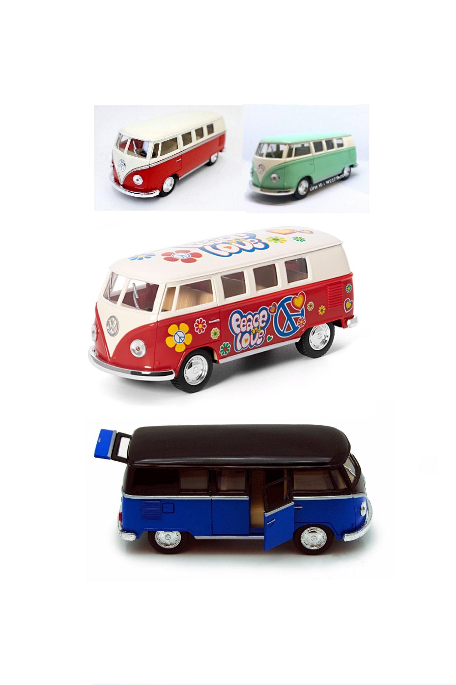 1962 Volkswagen Classical Bus โมเดลรถเหล็ก รถโฟล์คตู้ (ปลีก-ส่ง)