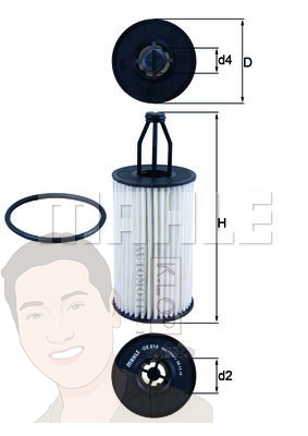 OX 814D กรองน้ำมันเครื่อง BENZ M276 รุ่นใหญ่ / W205 W212 C218 W166 ยี่ห้อ MAHLE