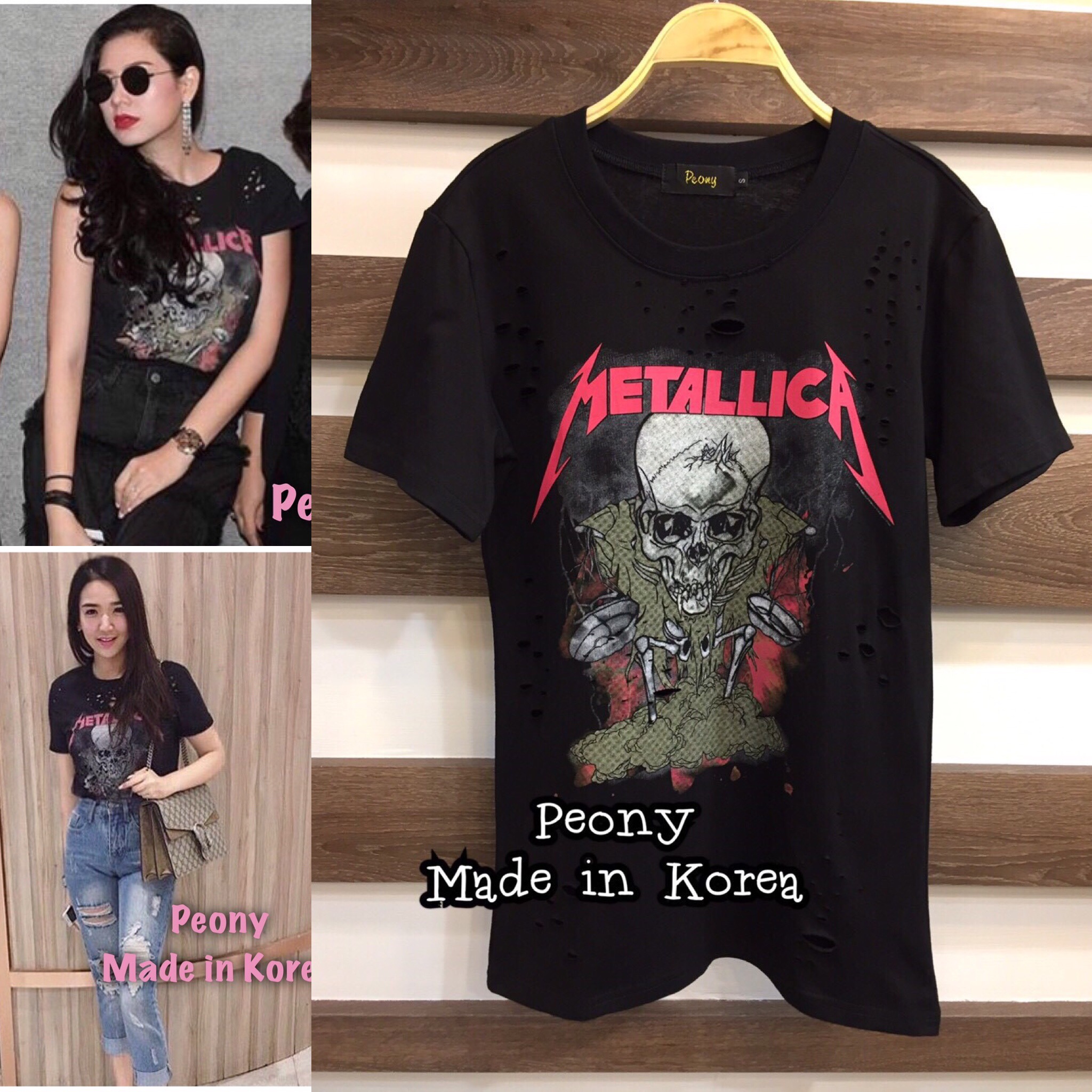 *พร้อมส่ง*Topshop เสื้อยืดคอกลม ลายกรีนคมชัด