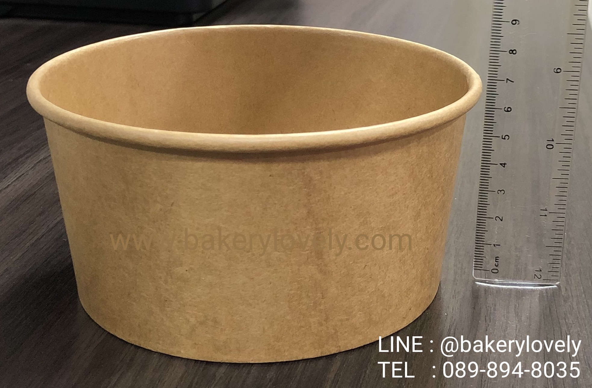 ถ้วยกระดาษ สีน้ำตาล ใส่สลัด 32 ออนซ์ ( 1,000 ml ) + ฝาใส