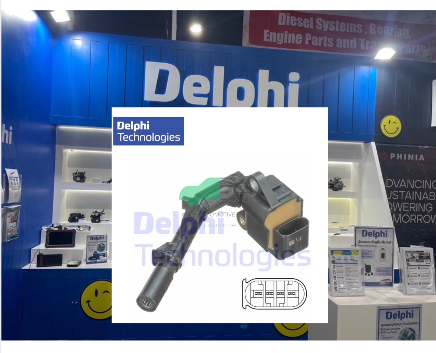 คอยล์จุดระเบิด BENZ M274 W205/ W176/Ҡ C117 ปลั๊กรี ยี่ห้อ Delphi (1 คัน ใช้ 4 ตัว ) OE NO. 274 906 1400