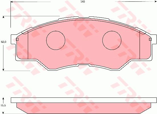 ผ้าเบรคหน้า TRW (TOYOTA HILUX VIGO 4x2 '04-'08)