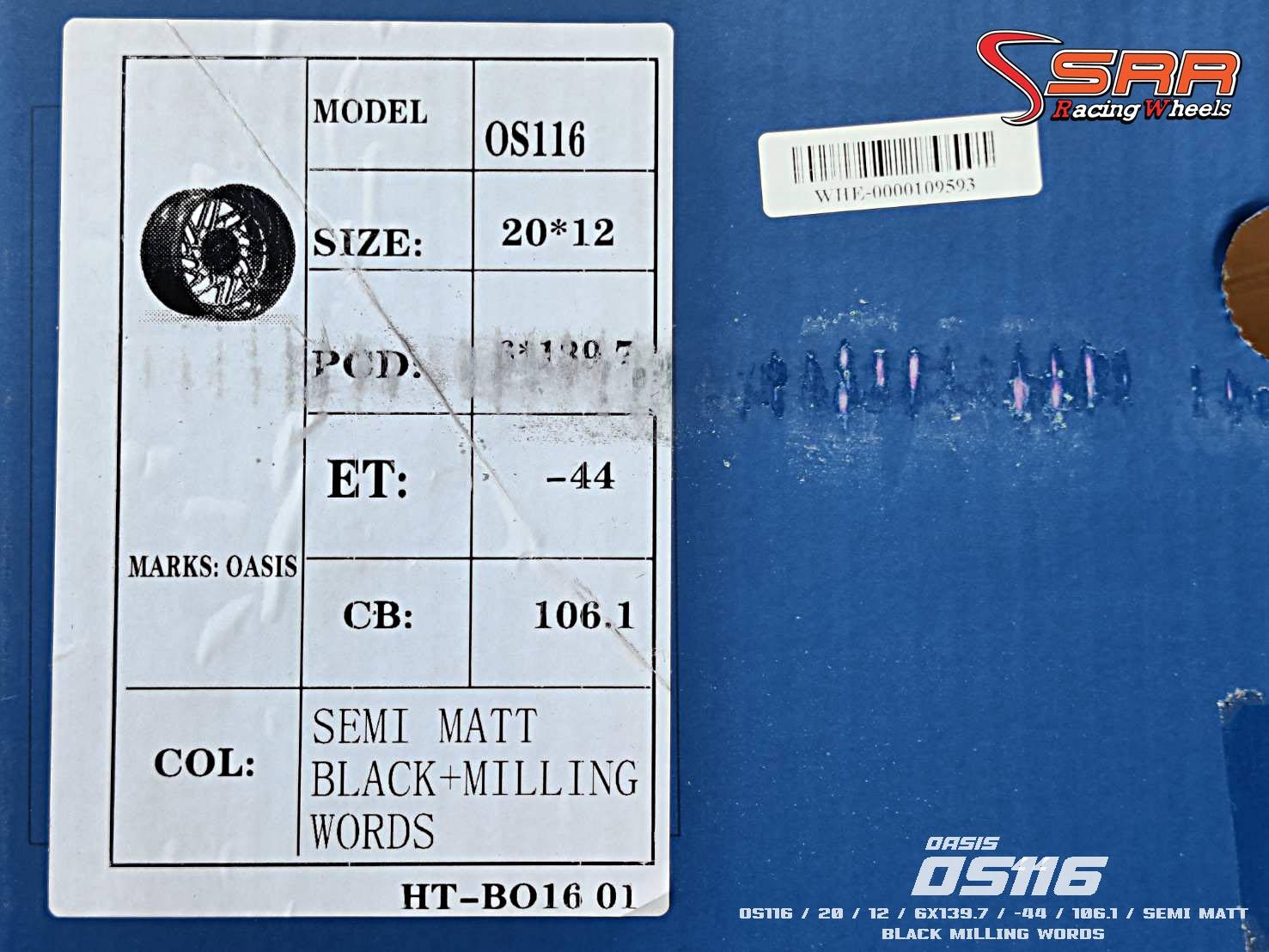 OASIS OS116 ขอบ20x12 6x139.7 ET-44 สีดำด้าน ราคาพิเศษ