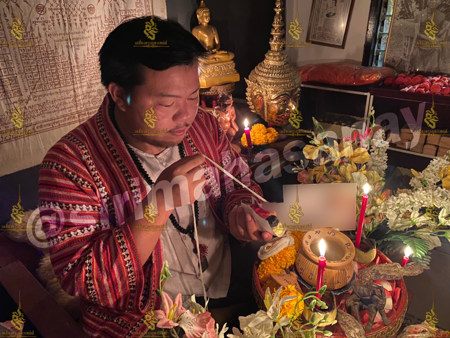 พิธีหอมดอกฮัก อาจารย์เสก สำนักสักยันต์ป๋ารมีเศรษฐีเรือนคำ