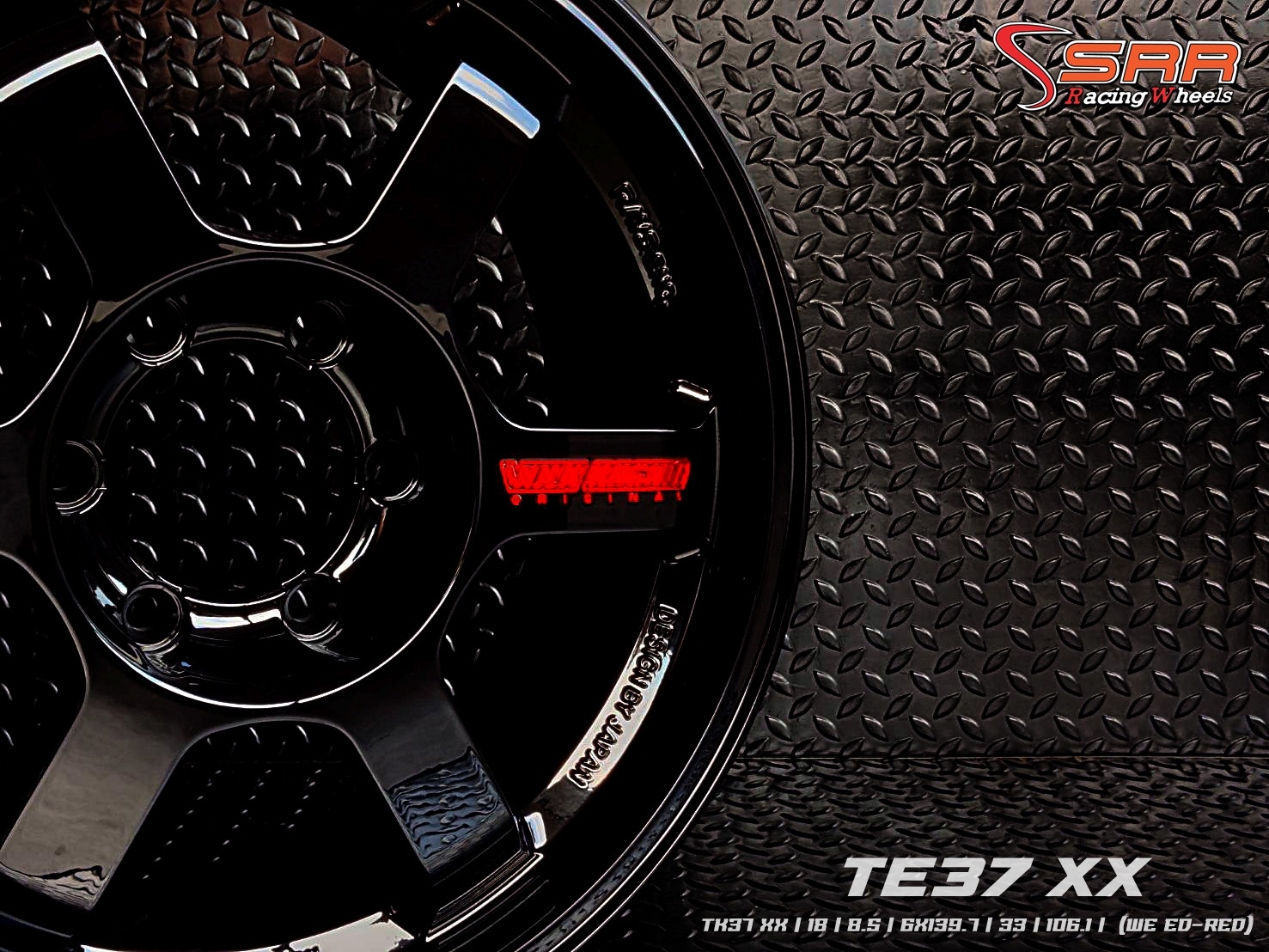 TE37 XX ล้อไทย ขอบ18 6H139.7 ET33 BLACK (WE ED-RED) ราคาพิเศษ