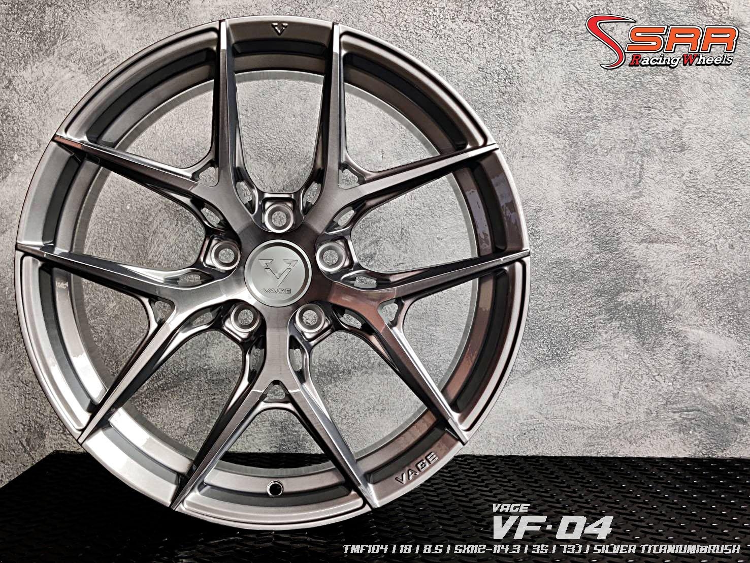 VAGE VF-04 ขอบ18 5H112/114.3 ET35 SILVER TITANIUM/BRUSH ราคาพิเศษ