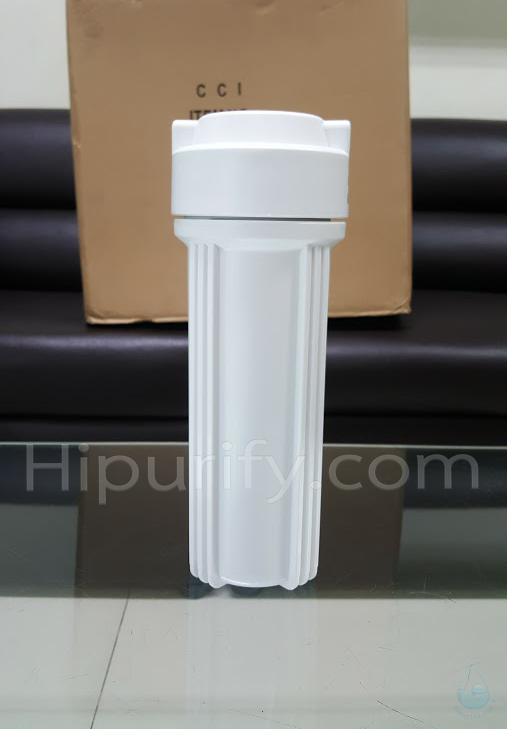 กระบอกกรองน้ำ Housing ขาว 10 นิ้ว รูเกลียวพลาสติก 2 หุน ฝาขาว ชิ้น/ลัง