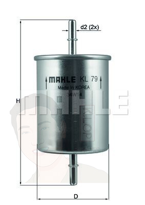 KL 79 กรองเชื้อเพลิง VW Caravelle T4/T5 3.2, New Beetle, Passat, A4, TT I ยี่ห้อ MAHLE