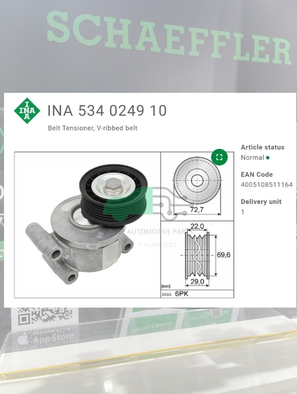 ชุดตั้งสายพาน(INA) : LF MAZ3 2.0 ปี 04, Focus 1.8/2.0, S40 V50