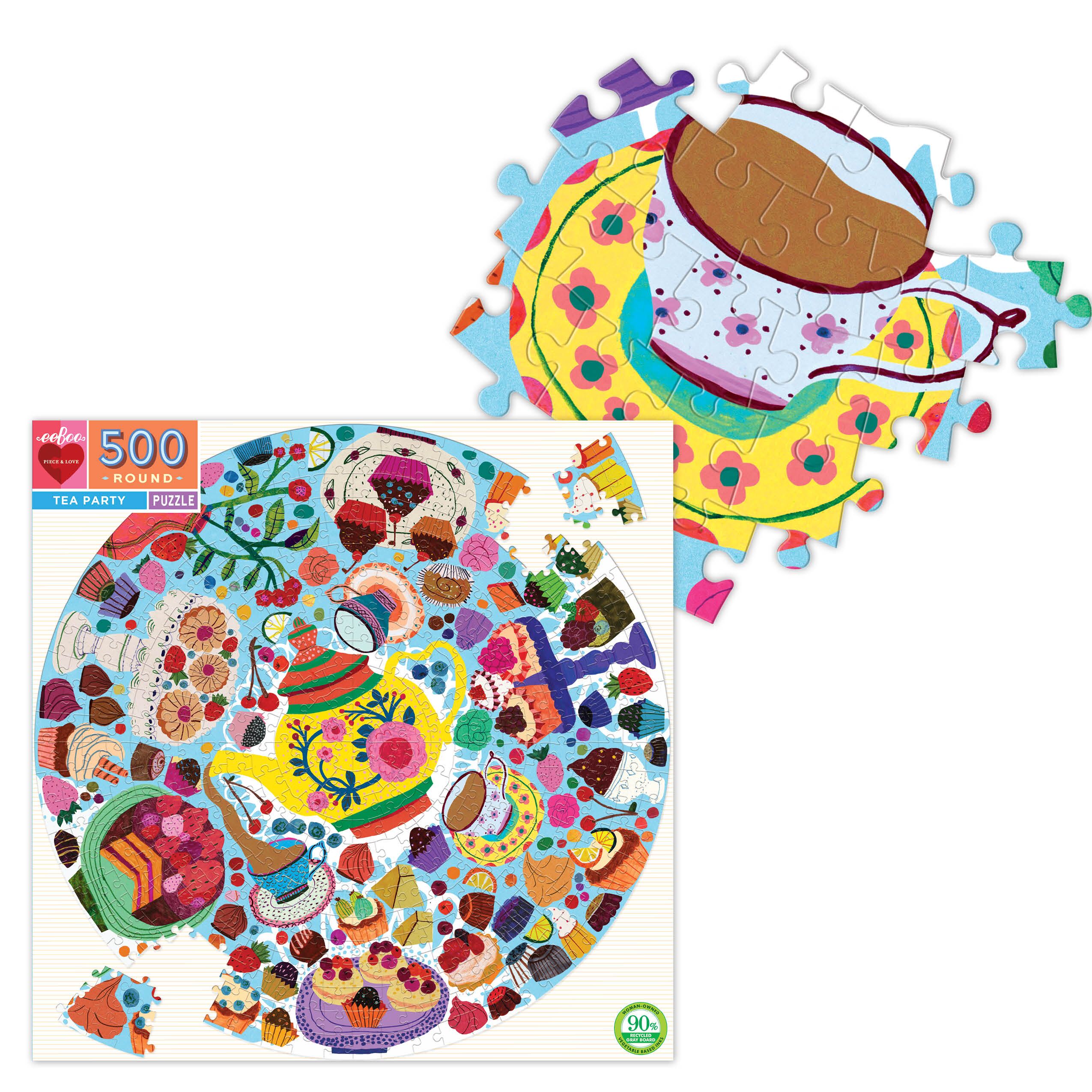eeBoo - Tea Party (Round Puzzle) 500 pcs.