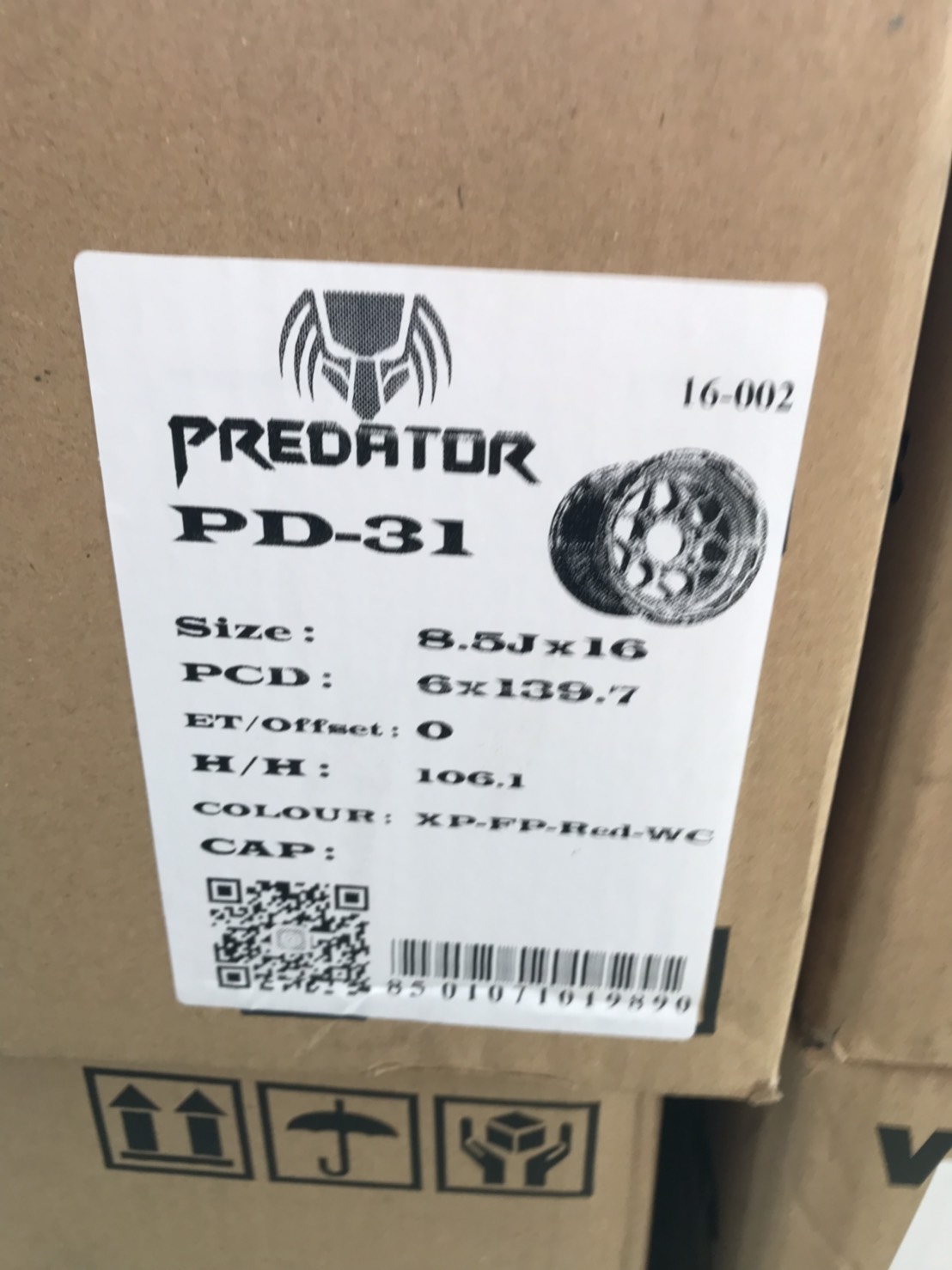 PREDATOR PD-31 ขอบ16 ET+0 6x139.7 XP-FP-Red-WC