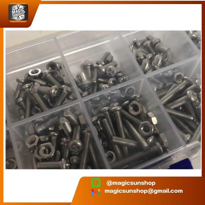 924529 ชุดสกรู/น็อต สเตนเลส M3 340 ชิ้น