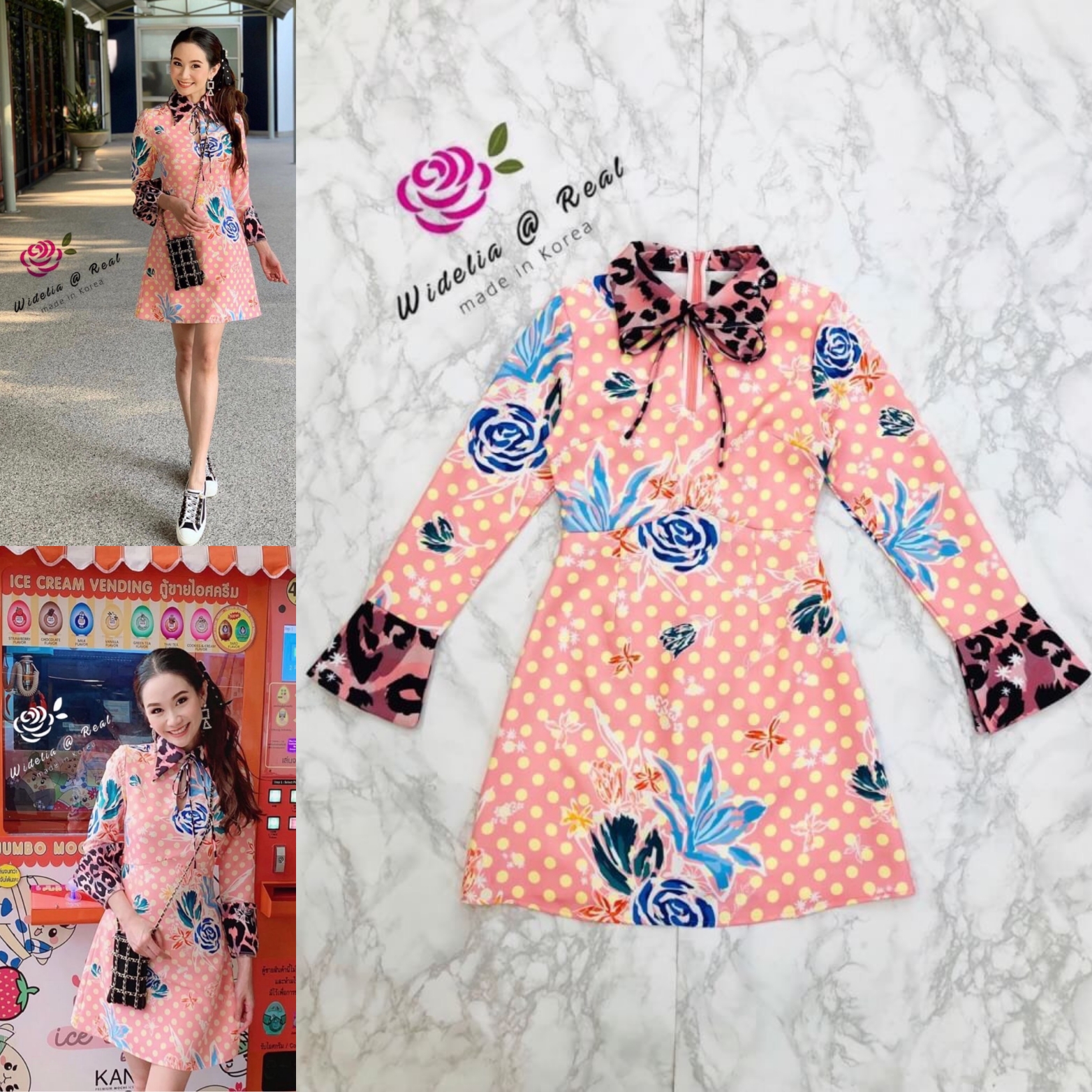 Kloset X Gentlewomen Dress เดรสแขนยาวสุดน่ารัก ตัวนี้น่ารักมากค่ะ คอปกพร้อมผูกโบว์น่ารักมาก