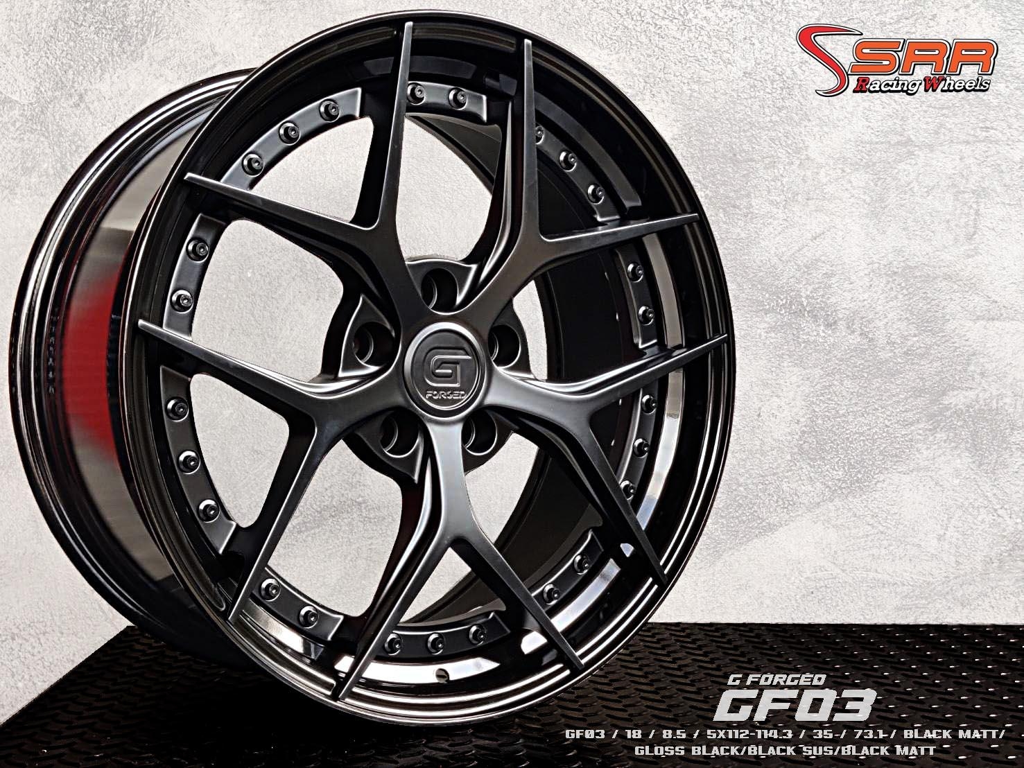G-FORGED GF03 ล้อแท้ 2ชิ้น ขอบ18 5x112/114.3 BLACK MATT