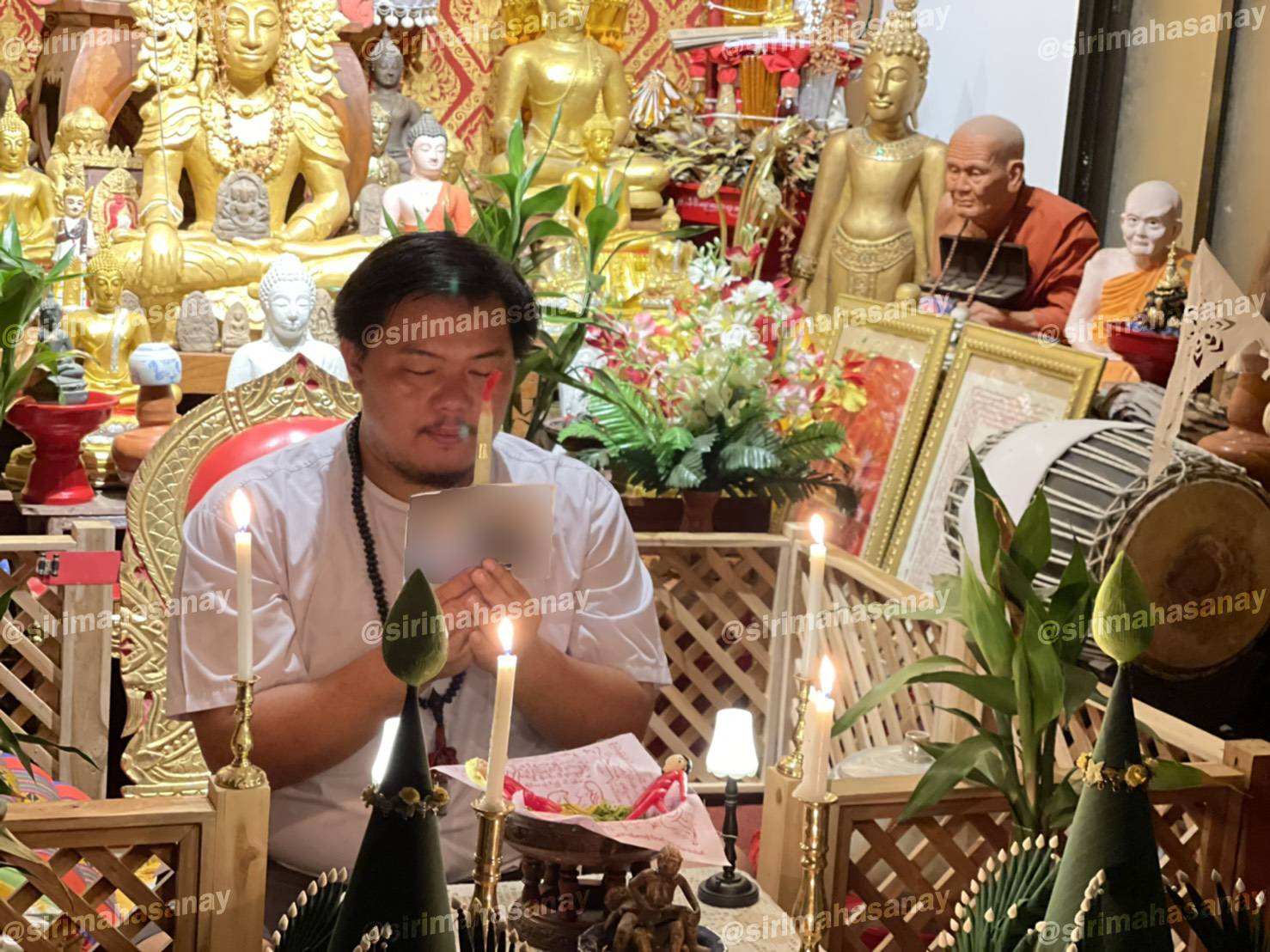 พิธีจุดเทียนเรียกจิต อาจารย์เสก สำนักสักยันต์ป๋ารมีเศรษฐีเรือนคำ