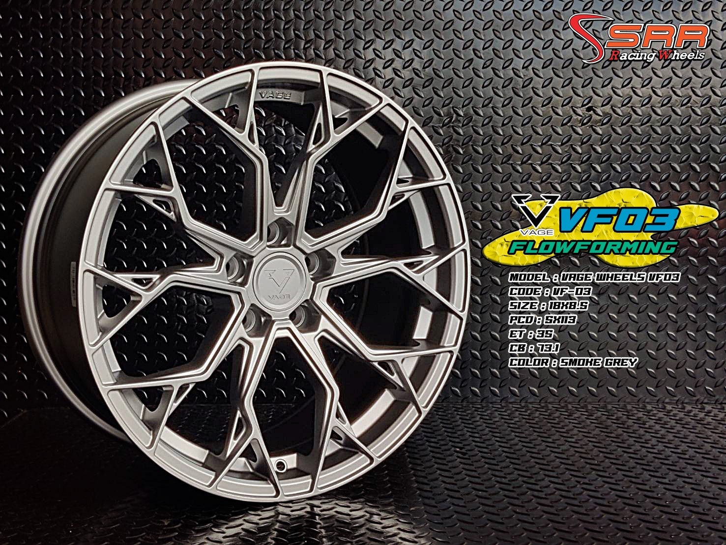 VAGE VF-03 ขอบ18 5H114.3 ET35 SMOKE GREY มีจำหน่ายที่SRR