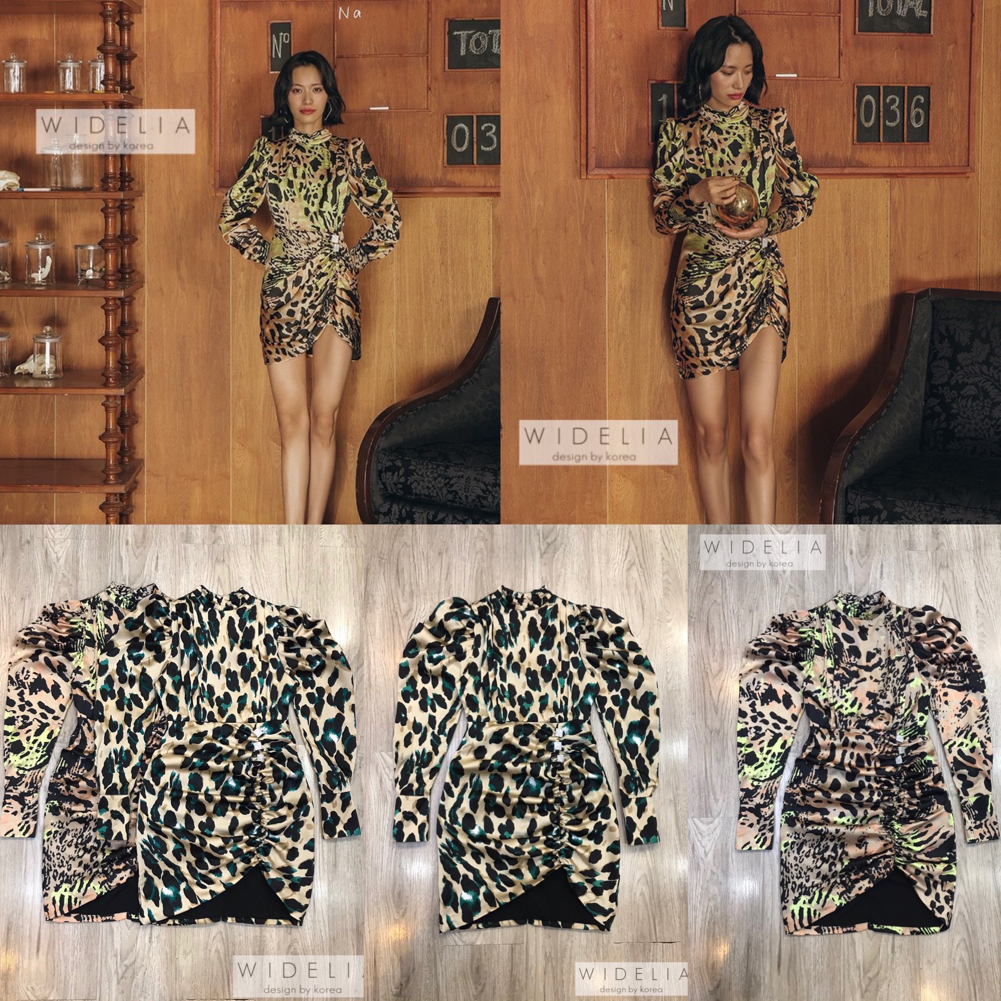 Forloveandlamon Dress :: เดรสลายเสือคอกลมตัวสั้นสุดเซ็กซี่