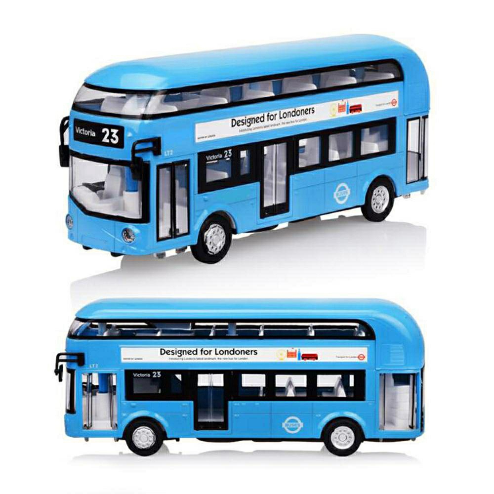 โมเดลรถเหล็ก London bus 2 ชั้น มีเสียง มีไฟ (ปลีก-ส่ง)