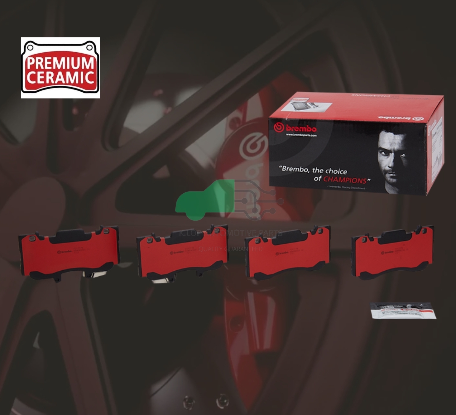 P24 232N ผ้าเบรกหน้า (แท้ BREMBO รุ่น Ceramic) FORD Mustang 2.3 Ecoboost, 5.0 GT 14-18