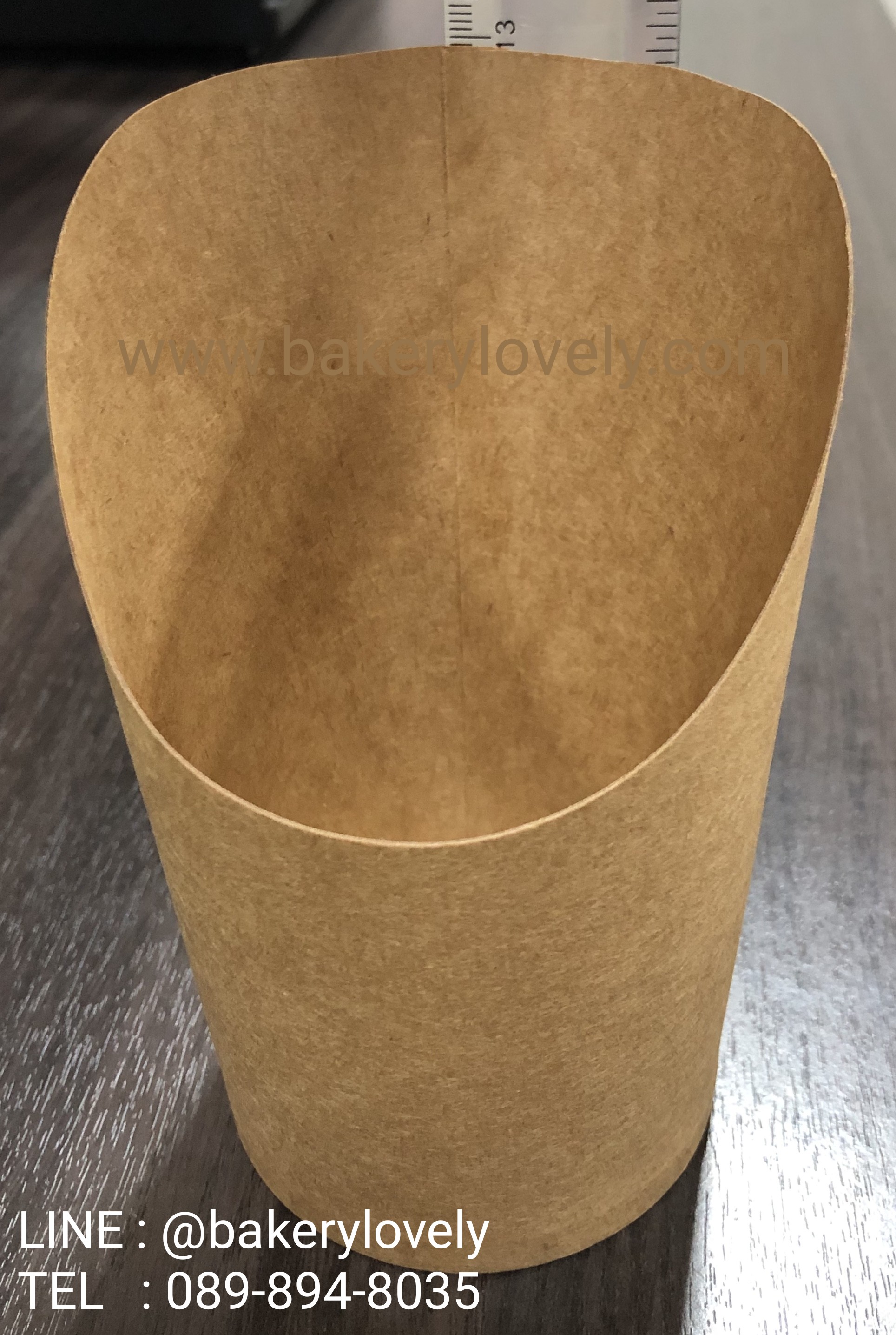 โคนกระดาษใส่เฟรนซ์ฟรายส์ 7x13 cm สีน้ำตาล 16 ออนซ์