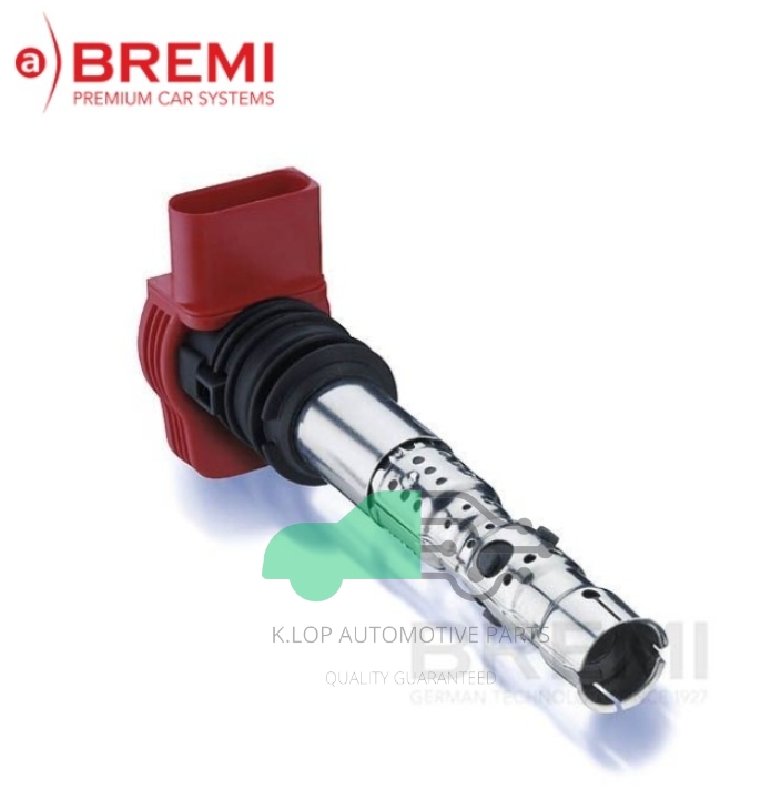คอยล์จุดระเบิด AUDI A4 B6 2.0 ปลั๊กแดง ยี่ห้อ BREMI (1 คัน ใช้ 4 ตัว ) OE NO. 06C 905 115M