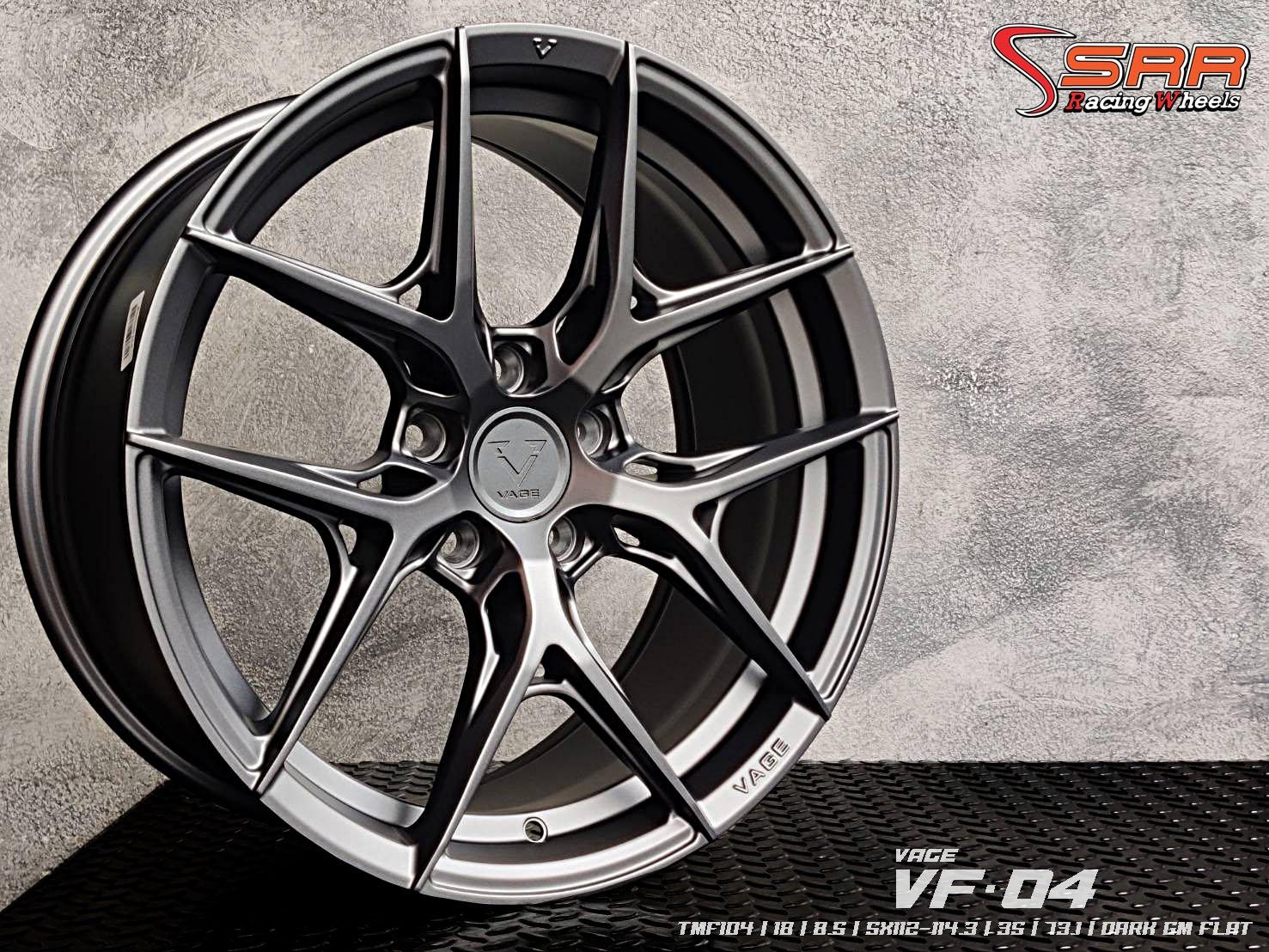 VAGE VF-04 ขอบ18 5H112/114.3 ET35 DARK GM FLAT ราคาพิเศษ