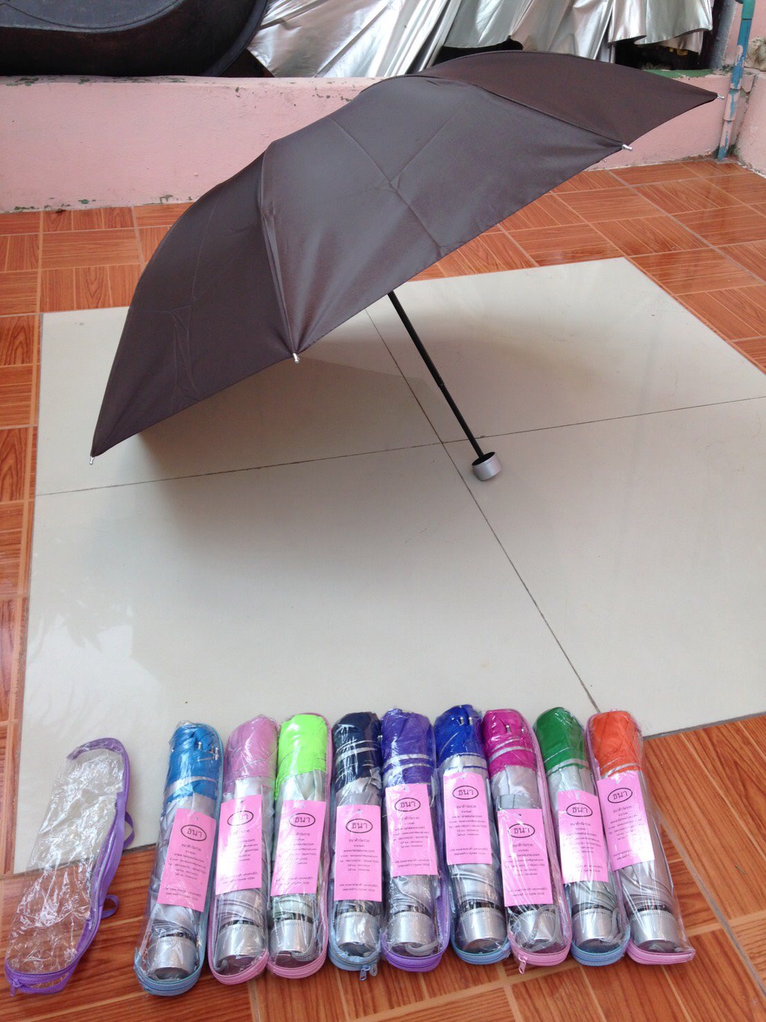 ร่มพับ3ตอน-ซองกระเป๋า