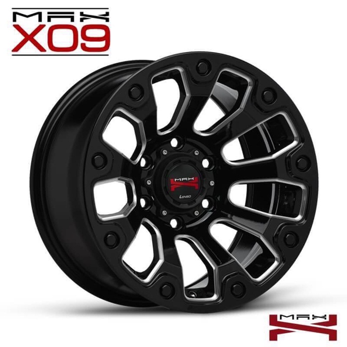 MAX-X09 ขอบ17 นิ้ว สีดำคลิบเงิน
