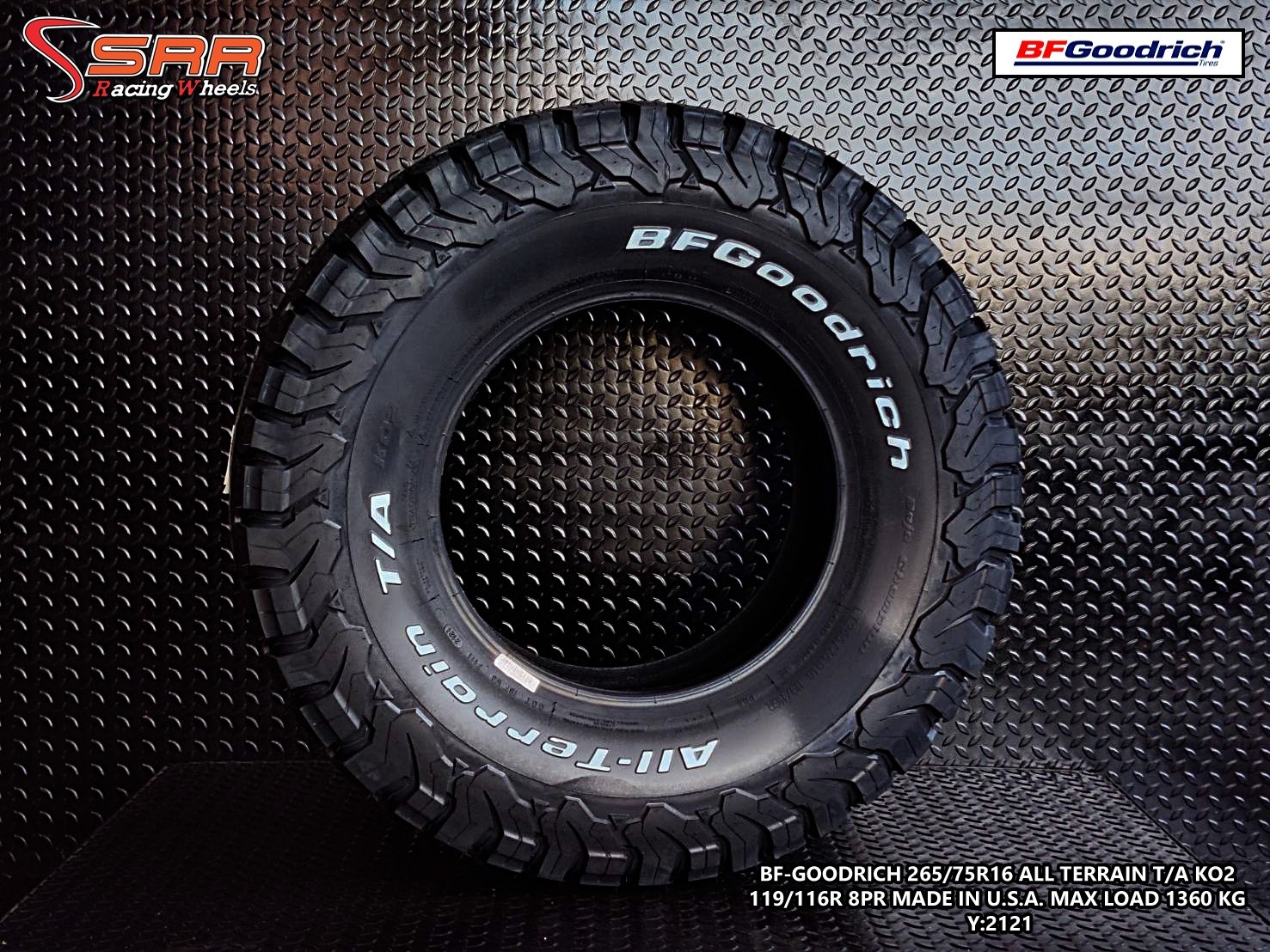 BFGoodrich All Terrain T/A KO2 265/75R16 ยางใหม่ปี2021 U.S.A.