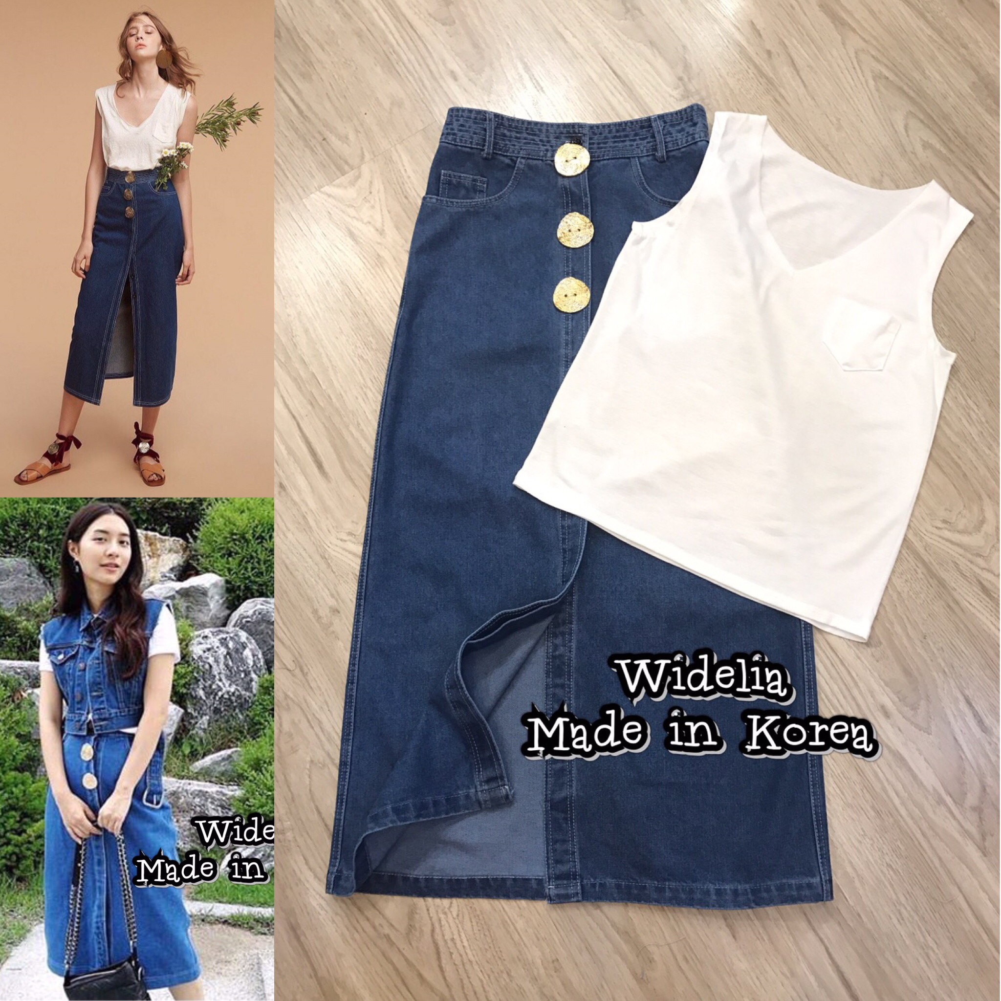 *พร้อมส่ง*JSD. Set :: เสื้อยืดแขนกุดตัวชิว เนื้อนุ่ม มาเข้าชุดกันกับกระโปรงยีนส์