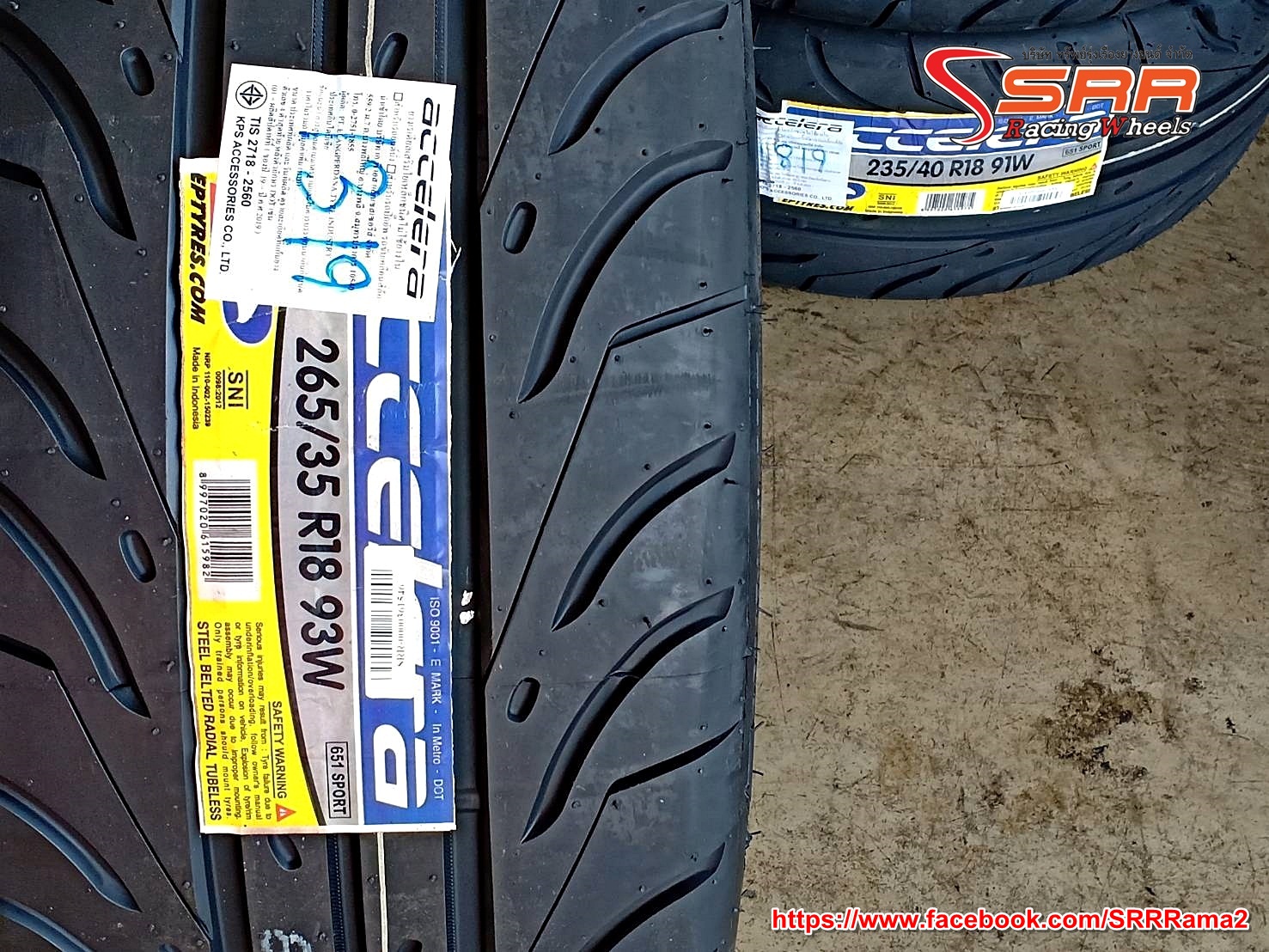 ACCELERA 651 SPORT 265/35R18 ยางใหม่ปี19 เส้นละ 3,250 บาท