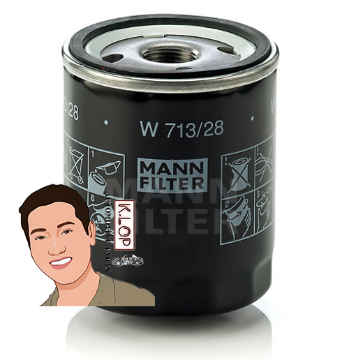 W713/28 กรองนำมันเครื่อง FREELANDER I (2.0 16V), DISCOVERY I (18I, 2.5V6) : MANN-FILTER แท้นำเข้ายุโรป