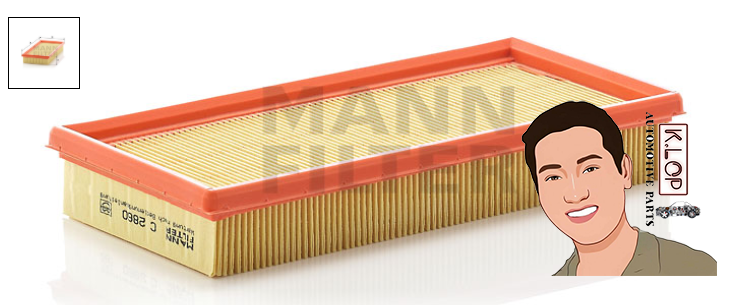 C2860 ไส้กรองอากาศ (VW) VW GOLF17,PASSAT32/33,SCROCO1/2 : MANN-FILTER แท้นำเข้ายุโรป