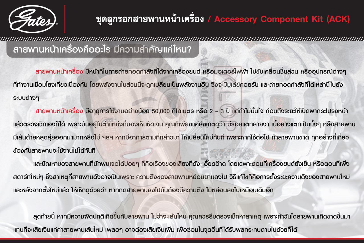 ชุดลูกรอก+ตัวตั้งสายพาน+สายพาน(GATE) 7PK1700 VQ25 - Nissan Teana 2.5 J32 ปี2008
