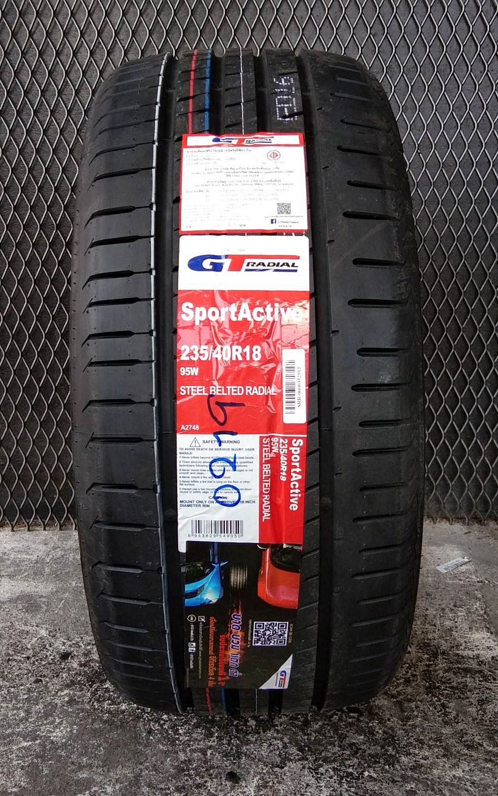GT RADIAL SportActive 235/40R18 ปี19 ราคาเส้นละ 2,900 บาท