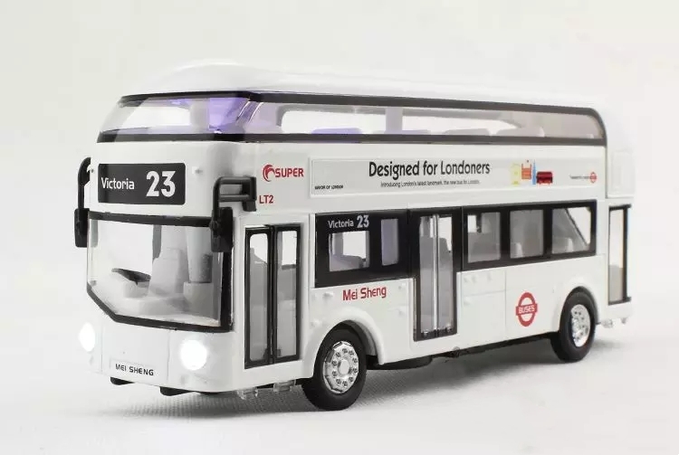 โมเดลรถเหล็ก London bus 2 ชั้น มีเสียง มีไฟ (ปลีก-ส่ง)