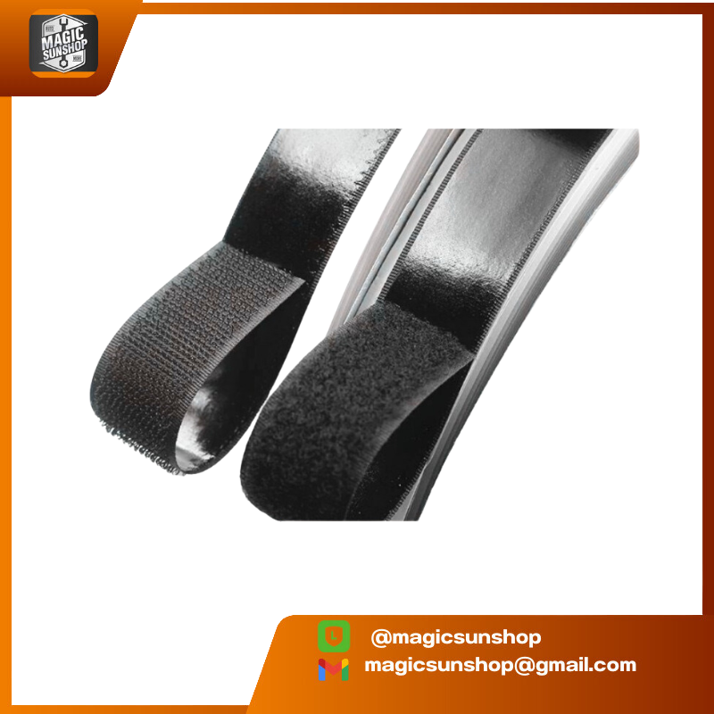 เทปตีนตุ๊กแกสีดำ มีกาว 25MM (1") x 24 M Velcro Self-adhesive Tape (Black)