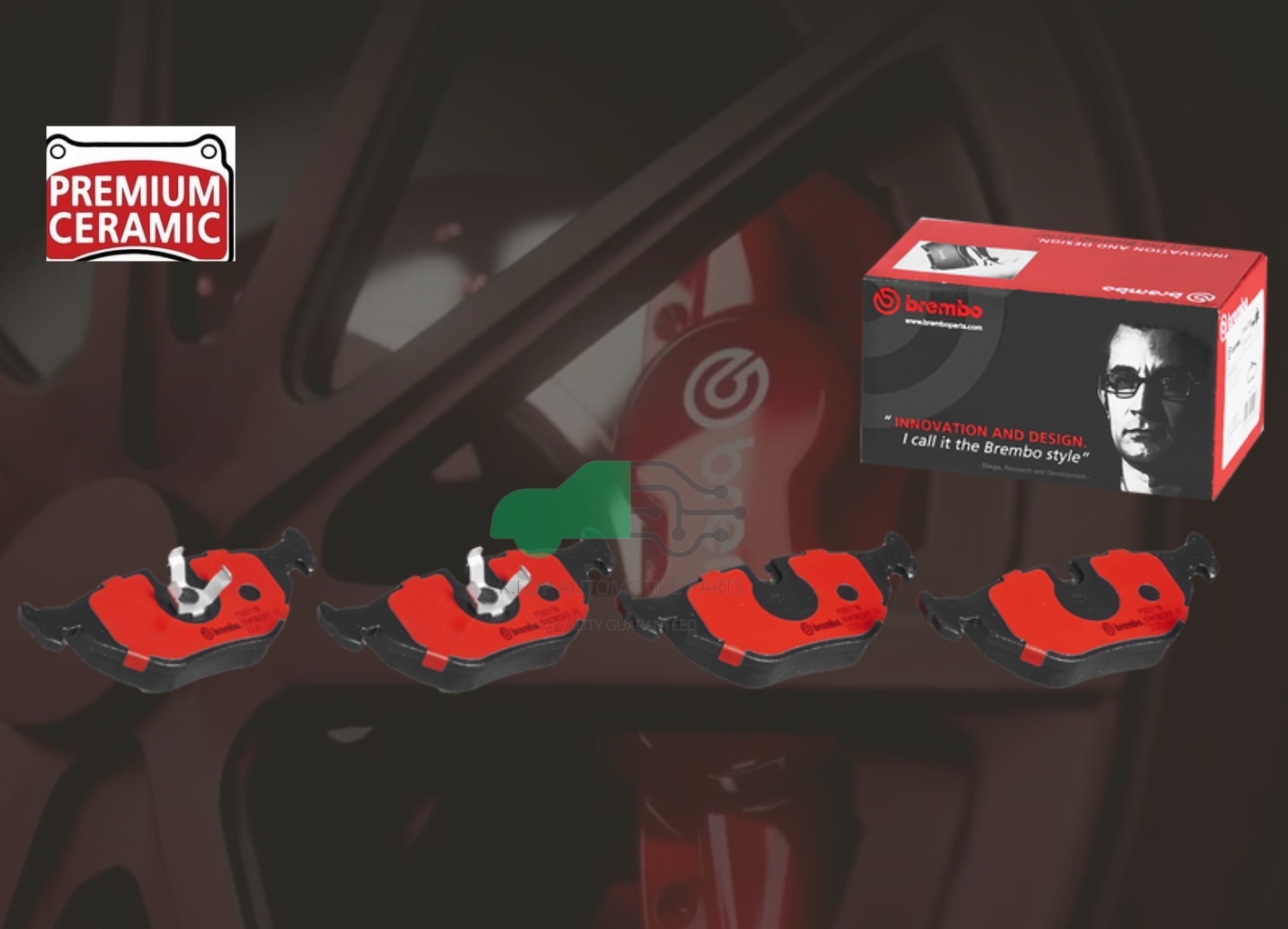 P06 011N ผ้าเบรกหลัง (แท้ BREMBO รุ่น Ceramic) BMW 3 E36 (M3)/5 E34 (518i 520i 525i 530i), 7 E32 (730i)