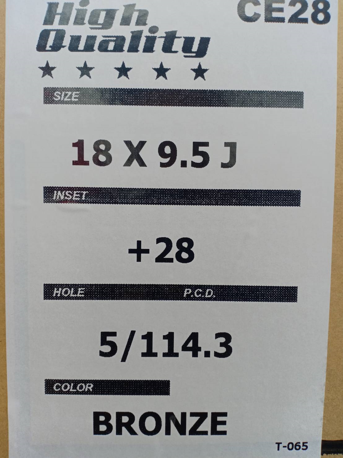 CE28 SPP ขอบ18 หน้า9.5 หลัง10.5 5x114.3 สเปกกระบะซิ่ง สีBRONZE