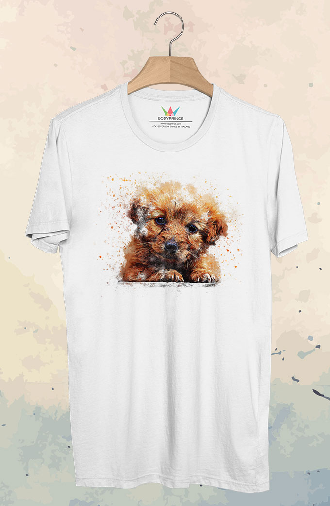 BP31 เสื้อยืด ลูกสุนัขโกลเดินริทรีฟเวอร์สีน้ำ