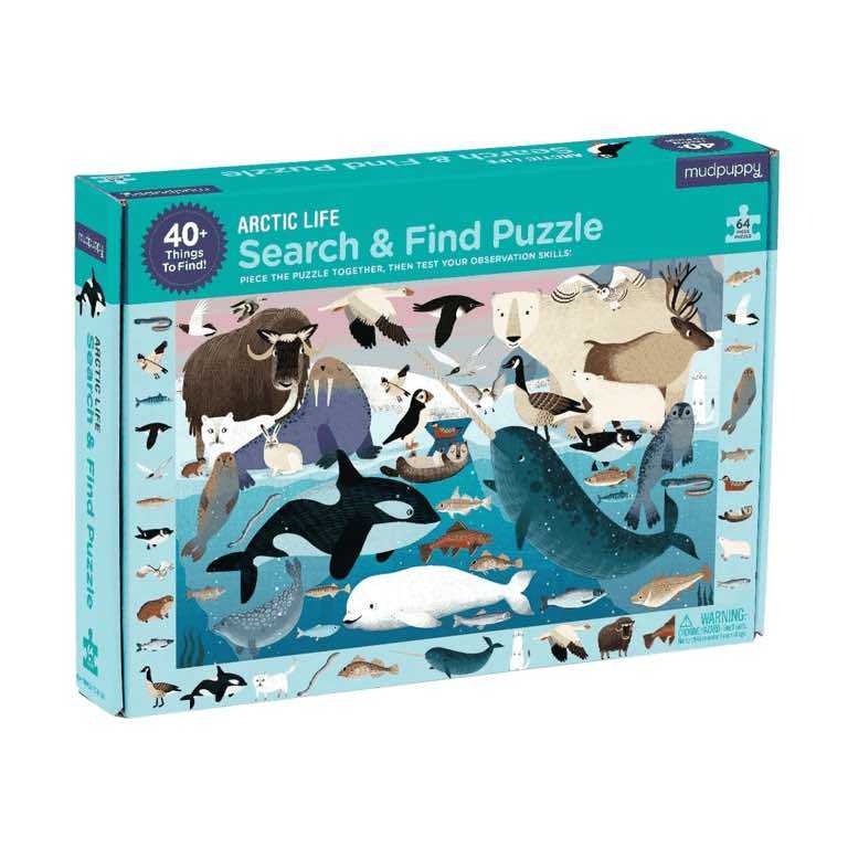 Mudpuppy - Search & Fine Puzzle : Arctic Life 64 pcs.