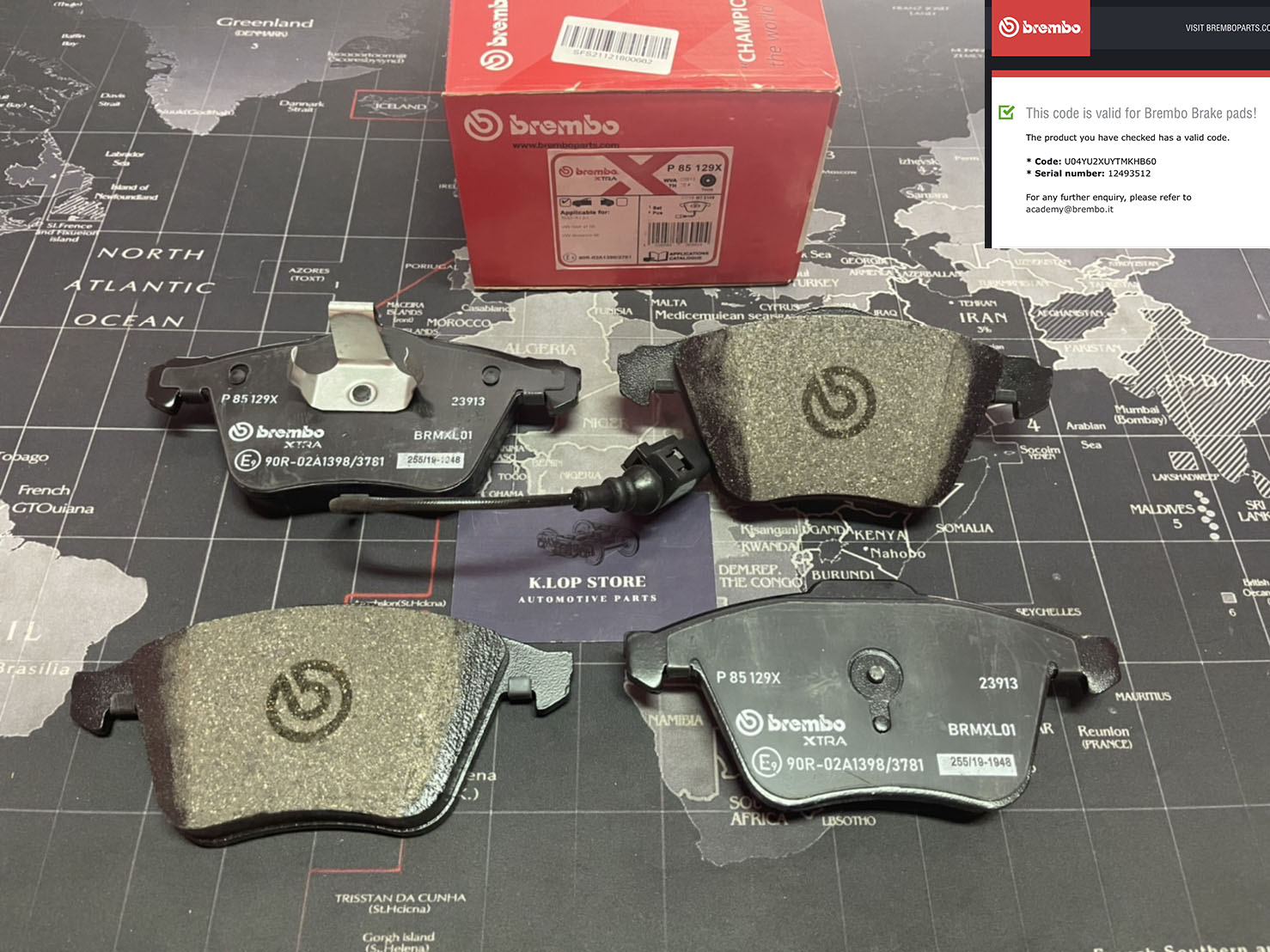 P85 129X ผ้าเบรกหน้าแท้ BREMBO รุ่น XTRA : AUDI TT '07 การันตีคุณภาพมาตรฐานโดย " เครอป อะไหล่ยนต์"