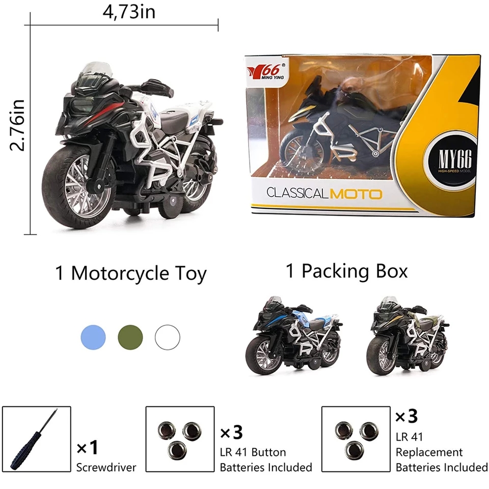 โมเดลรถมอเตอร์ไซค์ บิ๊กไบค์ Scale 1:14 มีเสียงมีไฟ (ปลีก-ส่ง)